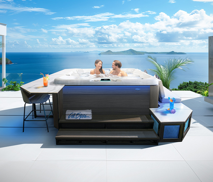 Calspas hot tub being used in a family setting - Manchester